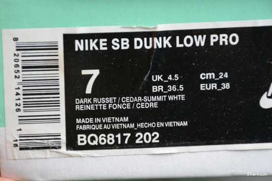 Russet BQ6817-202 SB Dark Pro Nike Dunk Low Cedar 0715